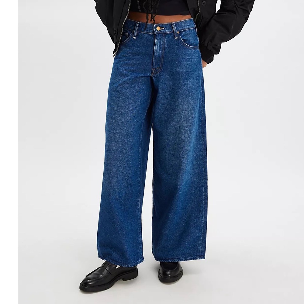 MOTHER Wide Leg Jeans Baggy NWT Sz 27 Rigatoni Sneak $248 Free People SNACKS